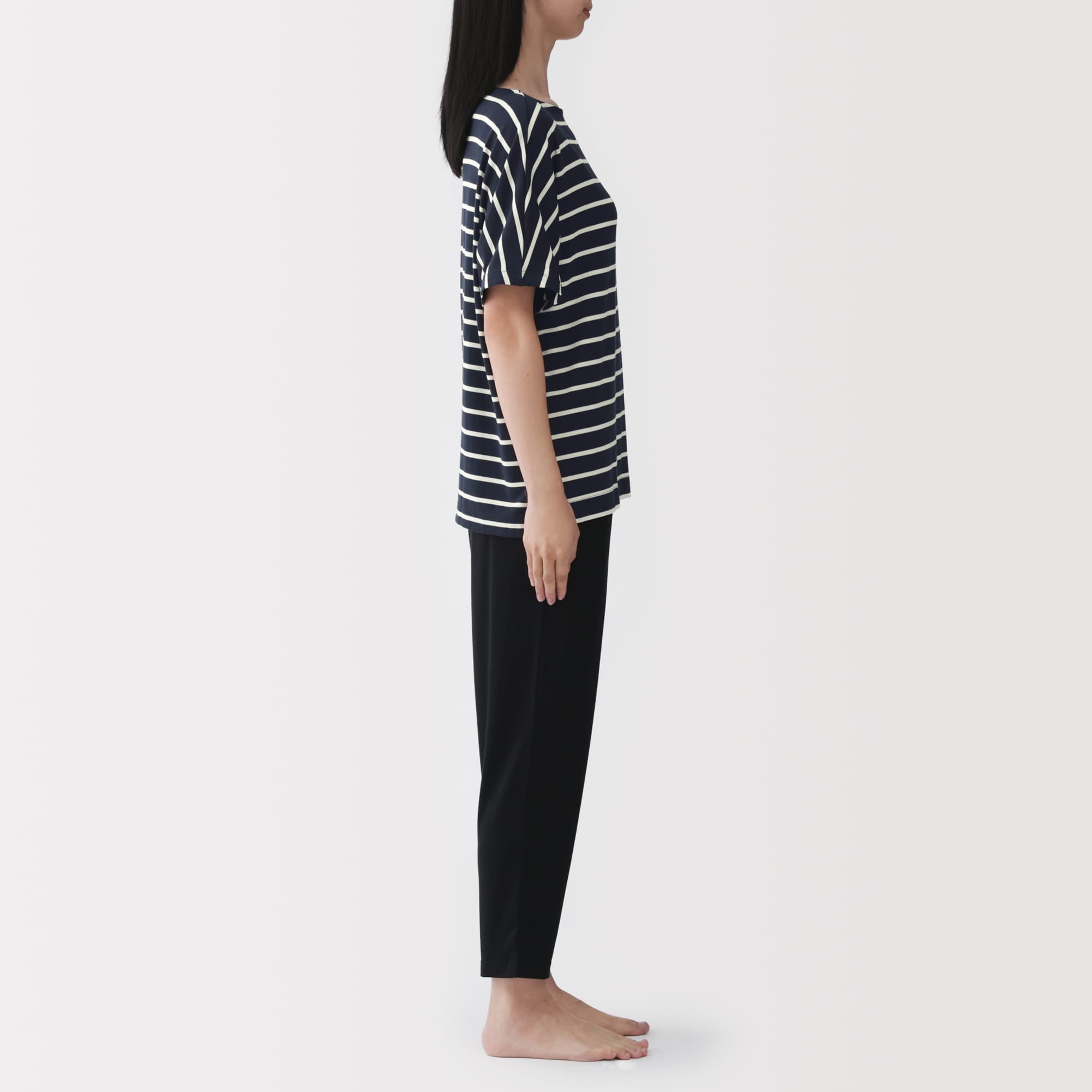 婦人　なめらか　涼感　半袖ルームウェアセット