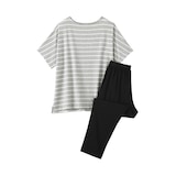 婦人　なめらか　涼感　半袖ルームウェアセット