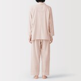 婦人　脇に縫い目のない　二重ガーゼ長袖パジャマ