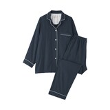 婦人　脇に縫い目のない　二重ガーゼ長袖パジャマ