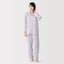婦人　脇に縫い目のない　二重ガーゼ長袖パジャマ