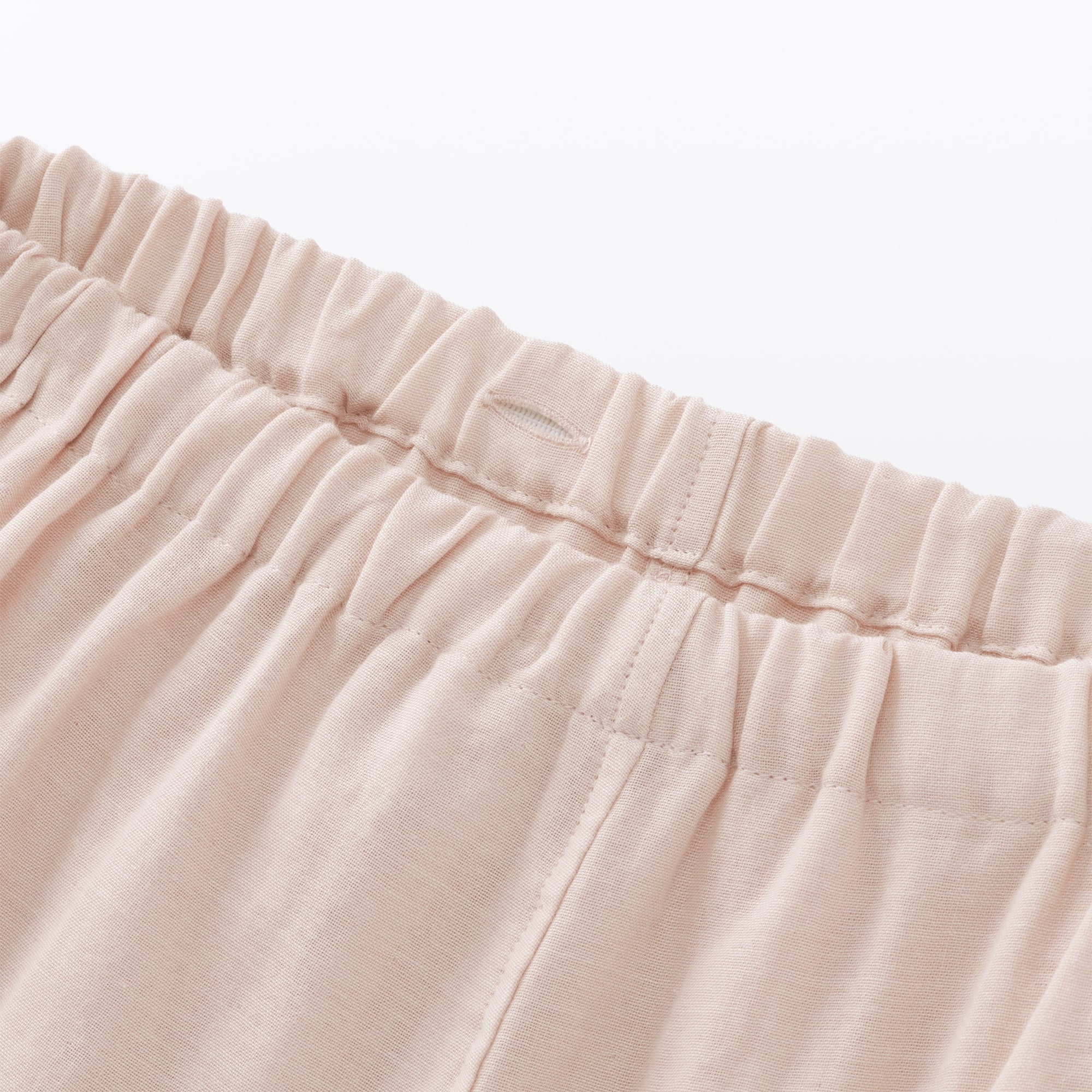 婦人　脇に縫い目のない　二重ガーゼ長袖パジャマ