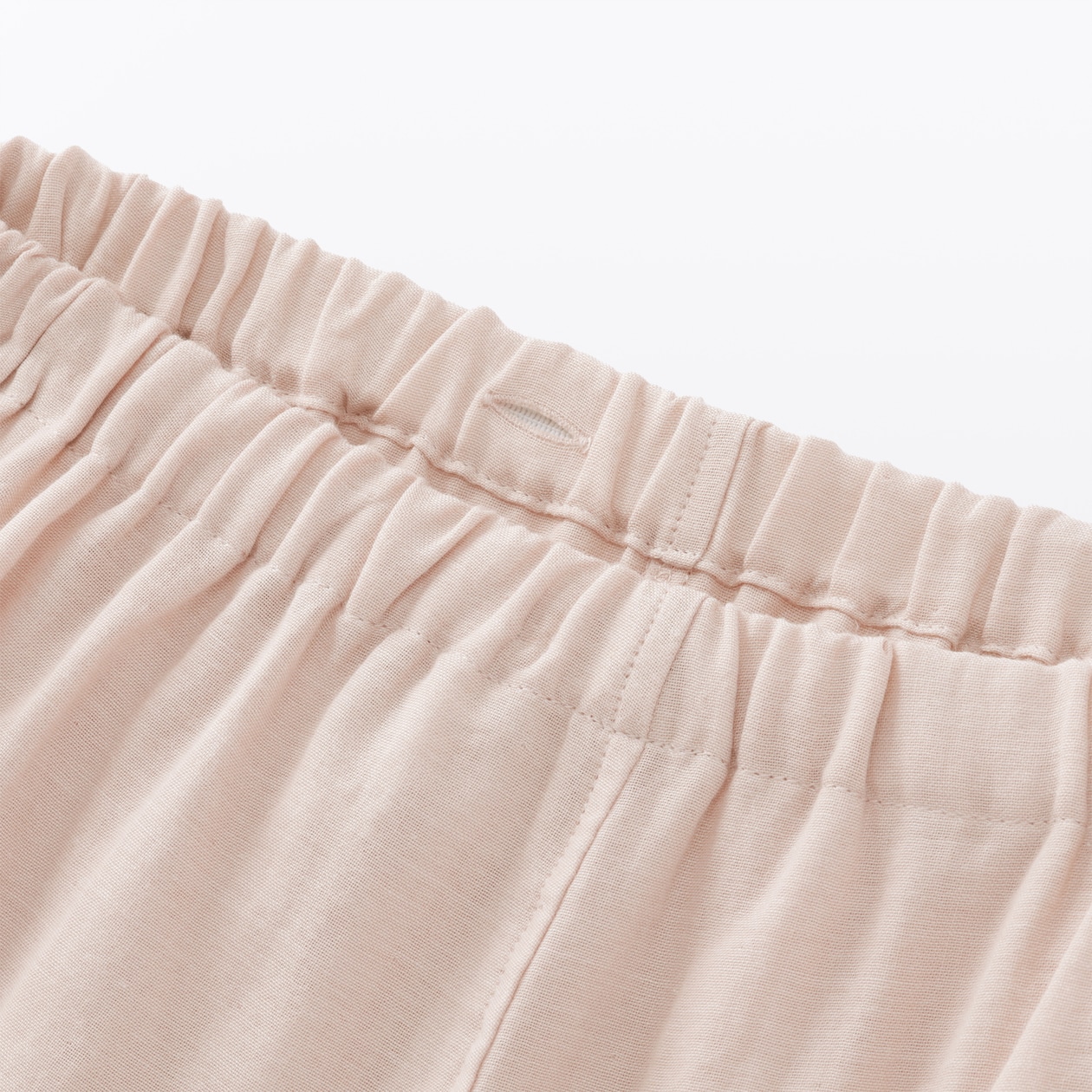 婦人　脇に縫い目のない　二重ガーゼ長袖パジャマ