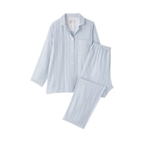 婦人　脇に縫い目のない　二重ガーゼ長袖パジャマ