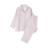婦人　脇に縫い目のない　二重ガーゼ長袖パジャマ