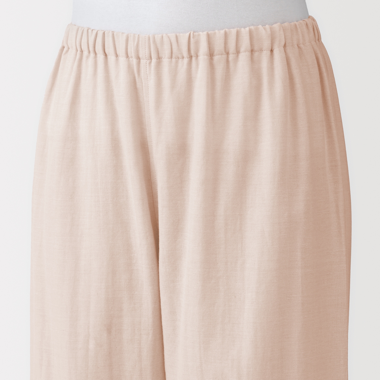 婦人　脇に縫い目のない　二重ガーゼ長袖パジャマ