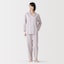 婦人　脇に縫い目のない　二重ガーゼ長袖パジャマ