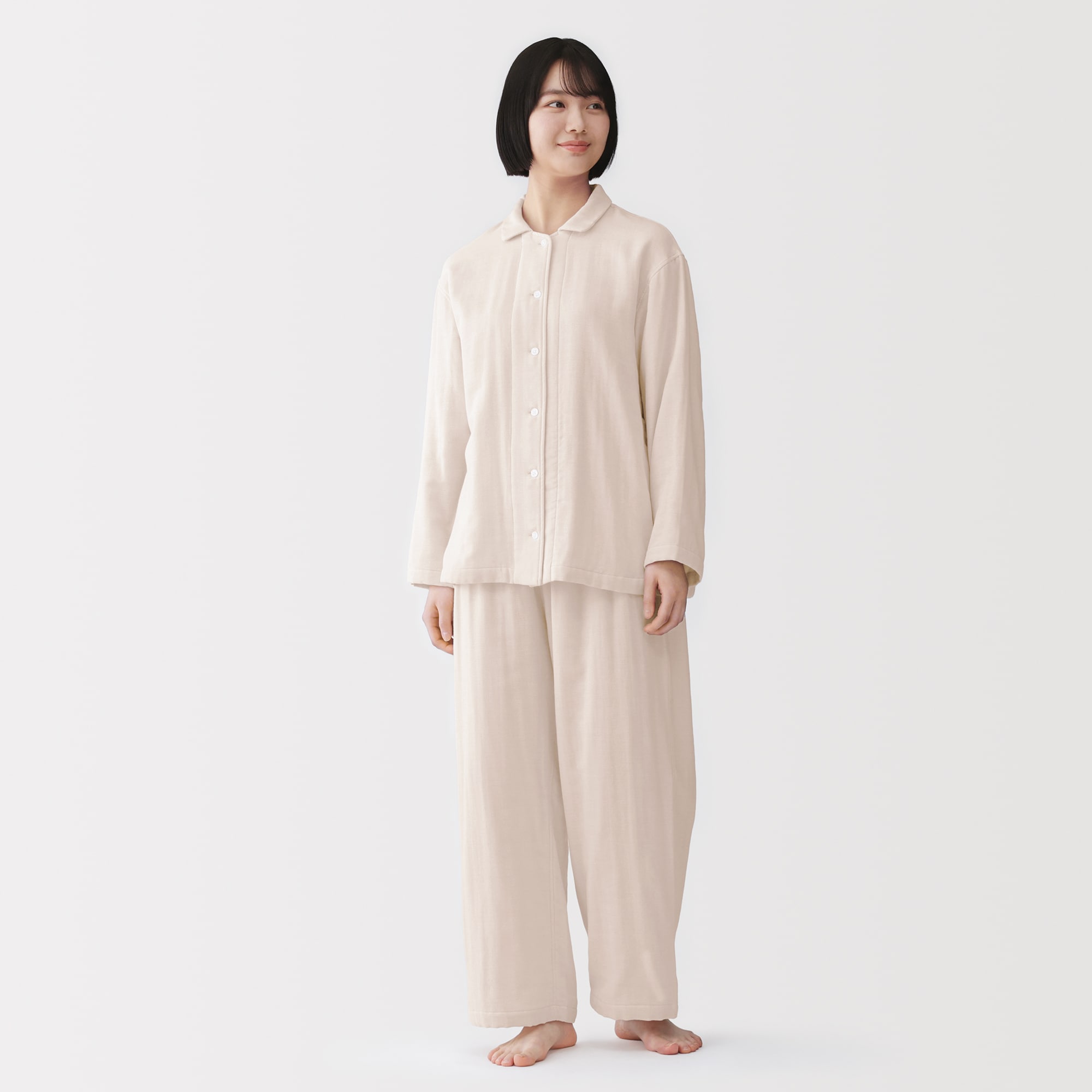 婦人 四重ガーゼ長袖パジャマ | 無印良品