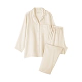 婦人　なめらかサテン　長袖パジャマ