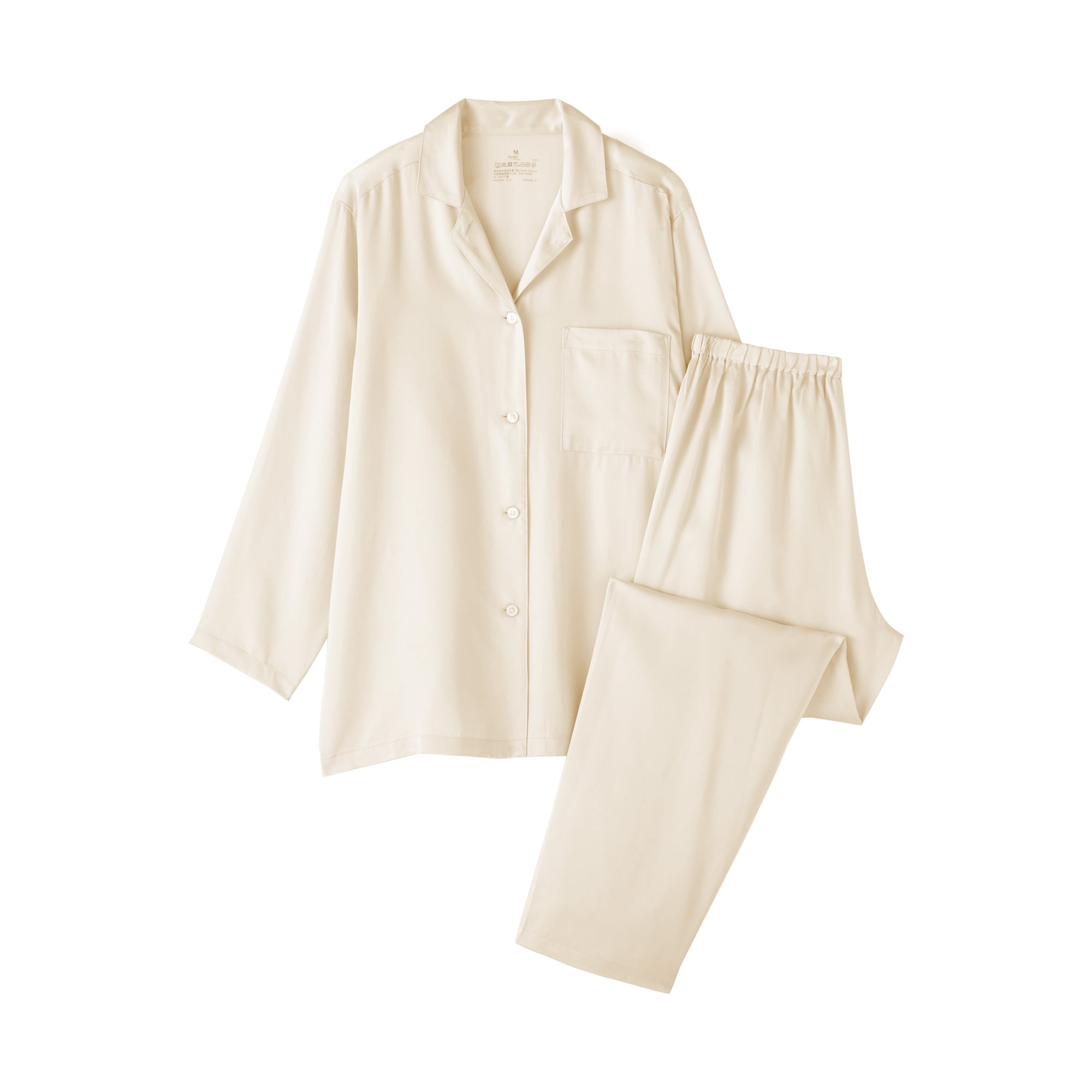 婦人　なめらかサテン　長袖パジャマ