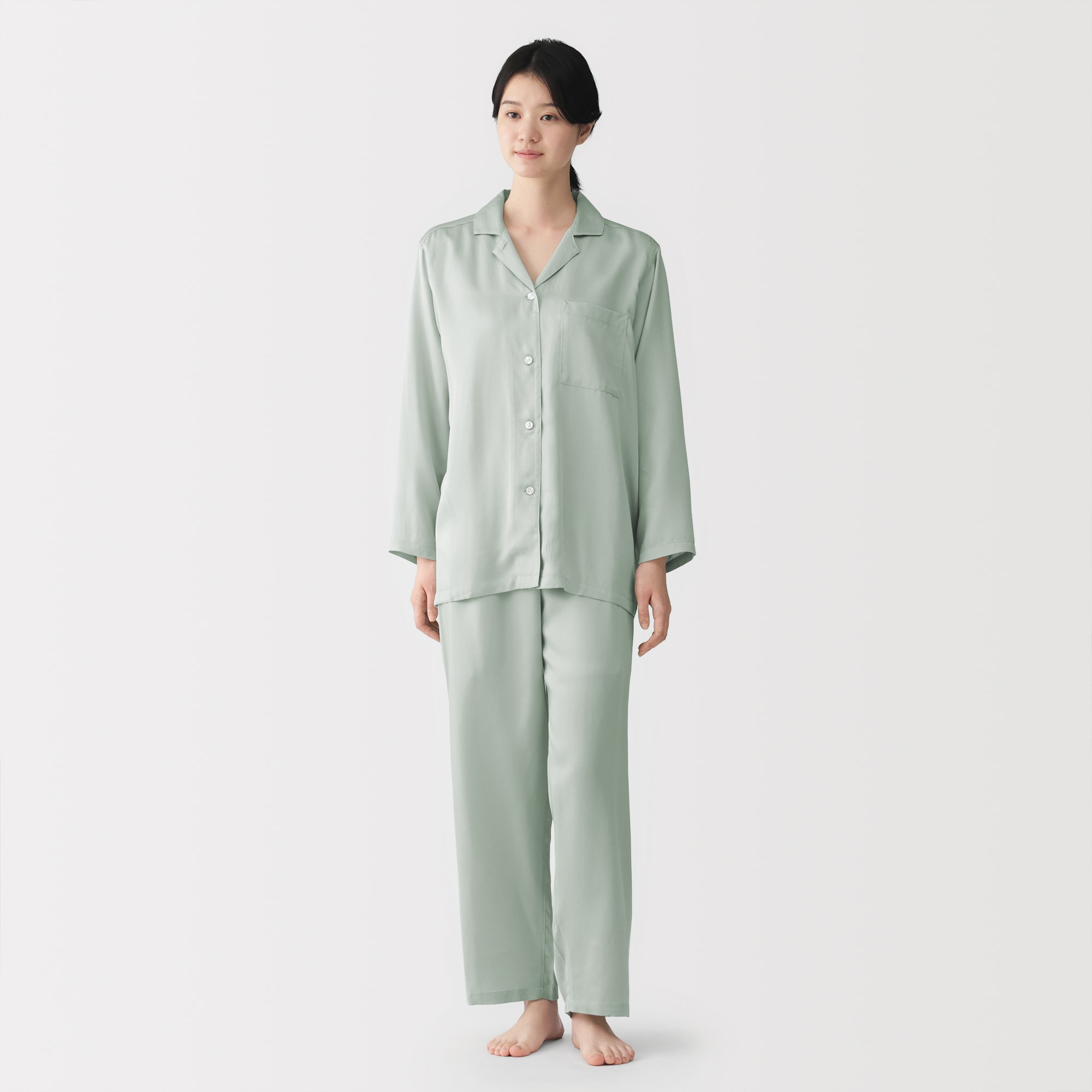 婦人　なめらかサテン　長袖パジャマ | 無印良品