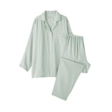 婦人　なめらかサテン　長袖パジャマ