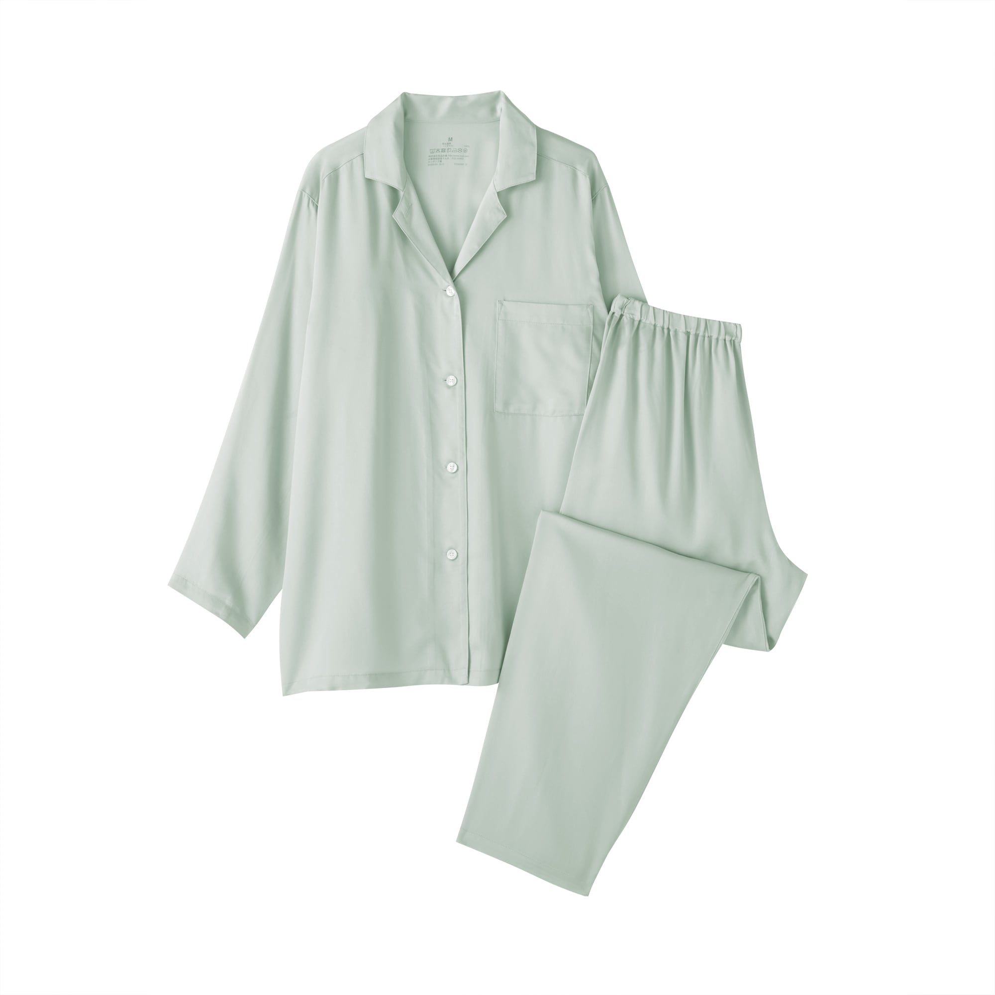 婦人　なめらかサテン　長袖パジャマ