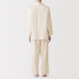 婦人　なめらかサテン　長袖パジャマ