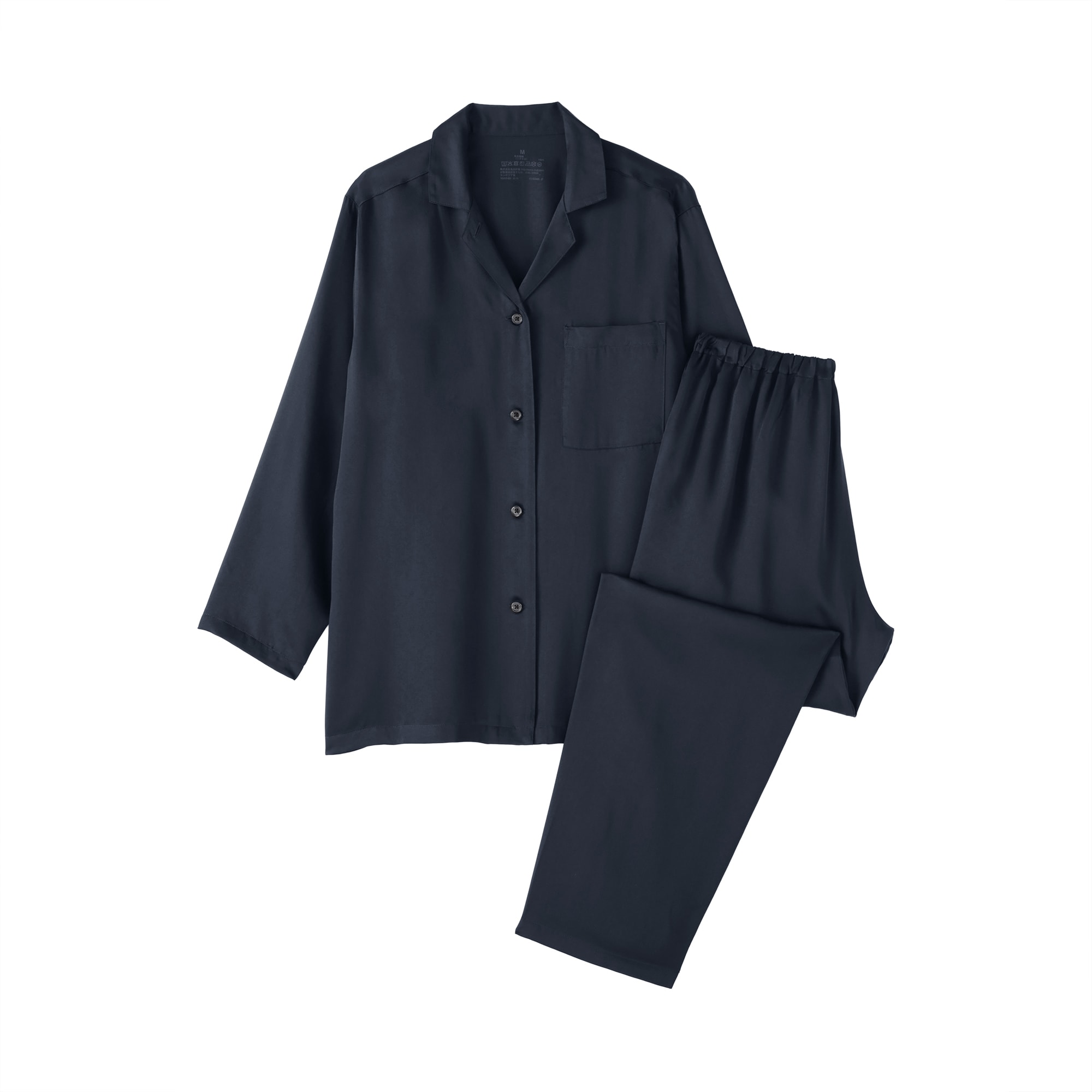 婦人　なめらかサテン　長袖パジャマ