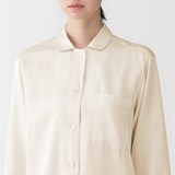 婦人　なめらかサテン　長袖パジャマ