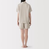 婦人　なめらかサテン　半袖パジャマ