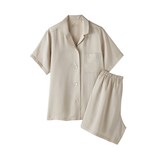 婦人　なめらかサテン　半袖パジャマ