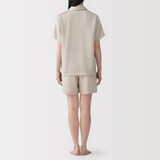 婦人　なめらかサテン　半袖パジャマ