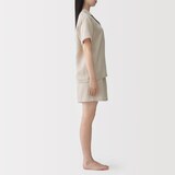 婦人　なめらかサテン　半袖パジャマ