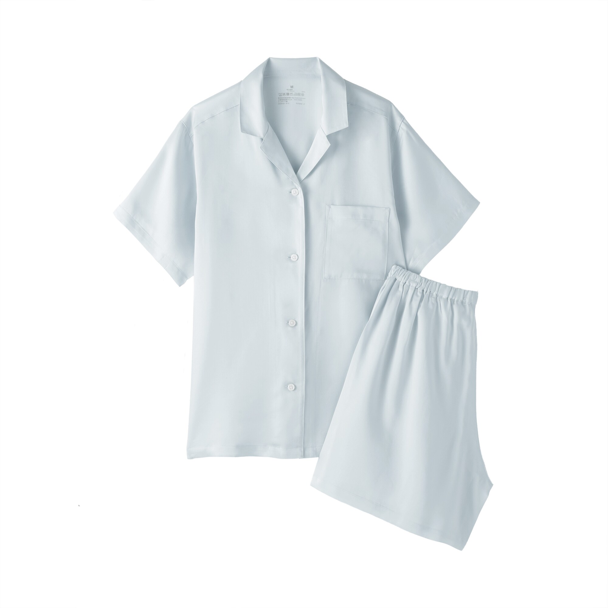 婦人　なめらかサテン　半袖パジャマ