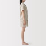 婦人　なめらかサテン　半袖パジャマ