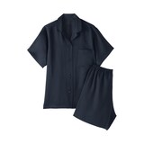 婦人　なめらかサテン　半袖パジャマ