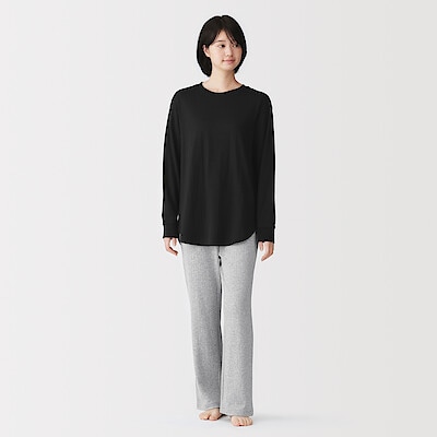 婦人　なめらか　接結　長袖ルームウェアセット