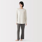 婦人　なめらか　接結　長袖ルームウェアセット