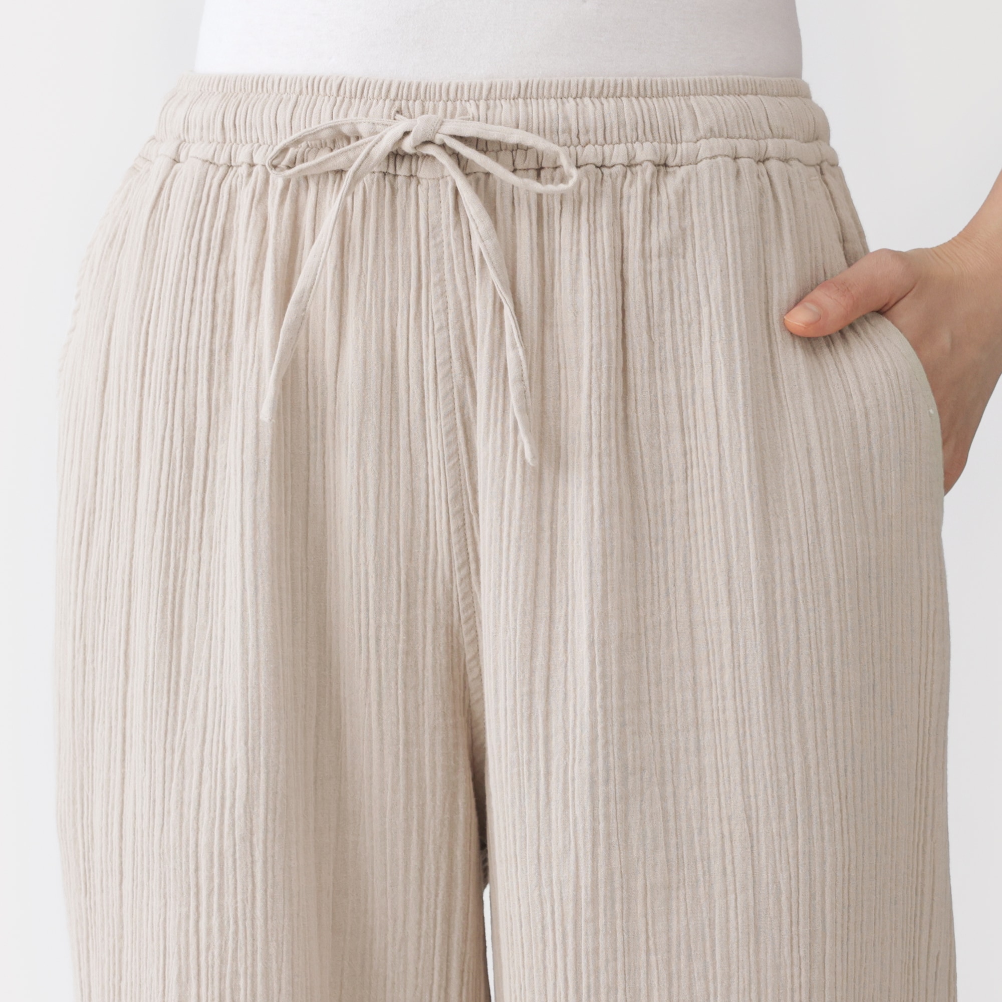 婦人　楊柳ガーゼ　ロングパンツ