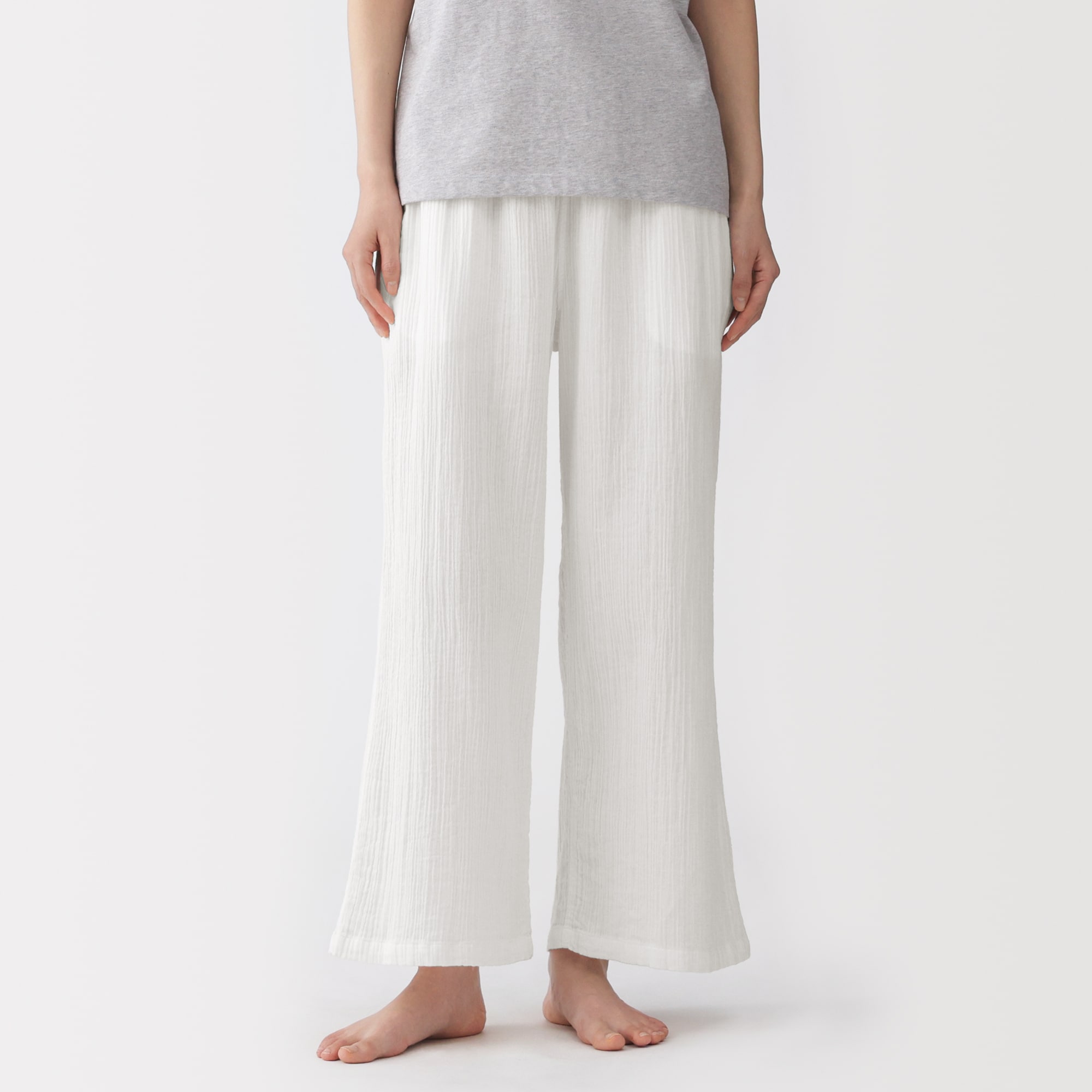 婦人　楊柳ガーゼ　ロングパンツ