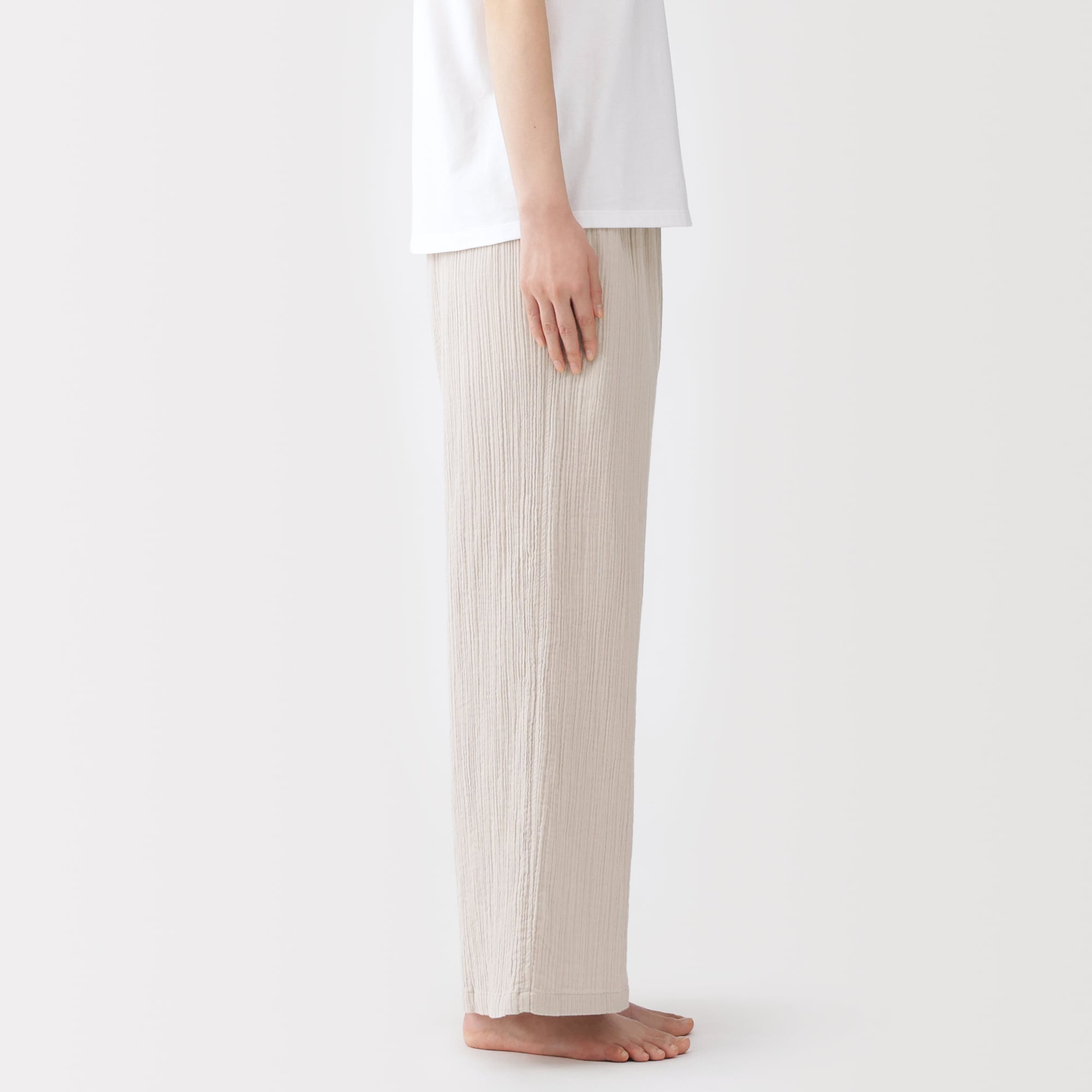 婦人　楊柳ガーゼ　ロングパンツ