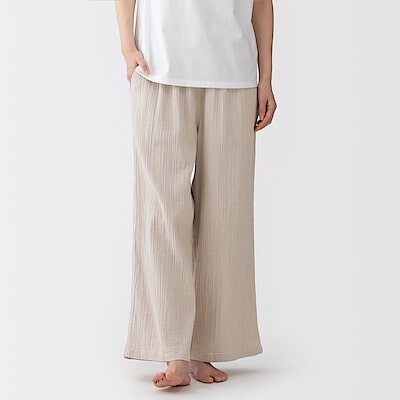 婦人　楊柳ガーゼ　ロングパンツ