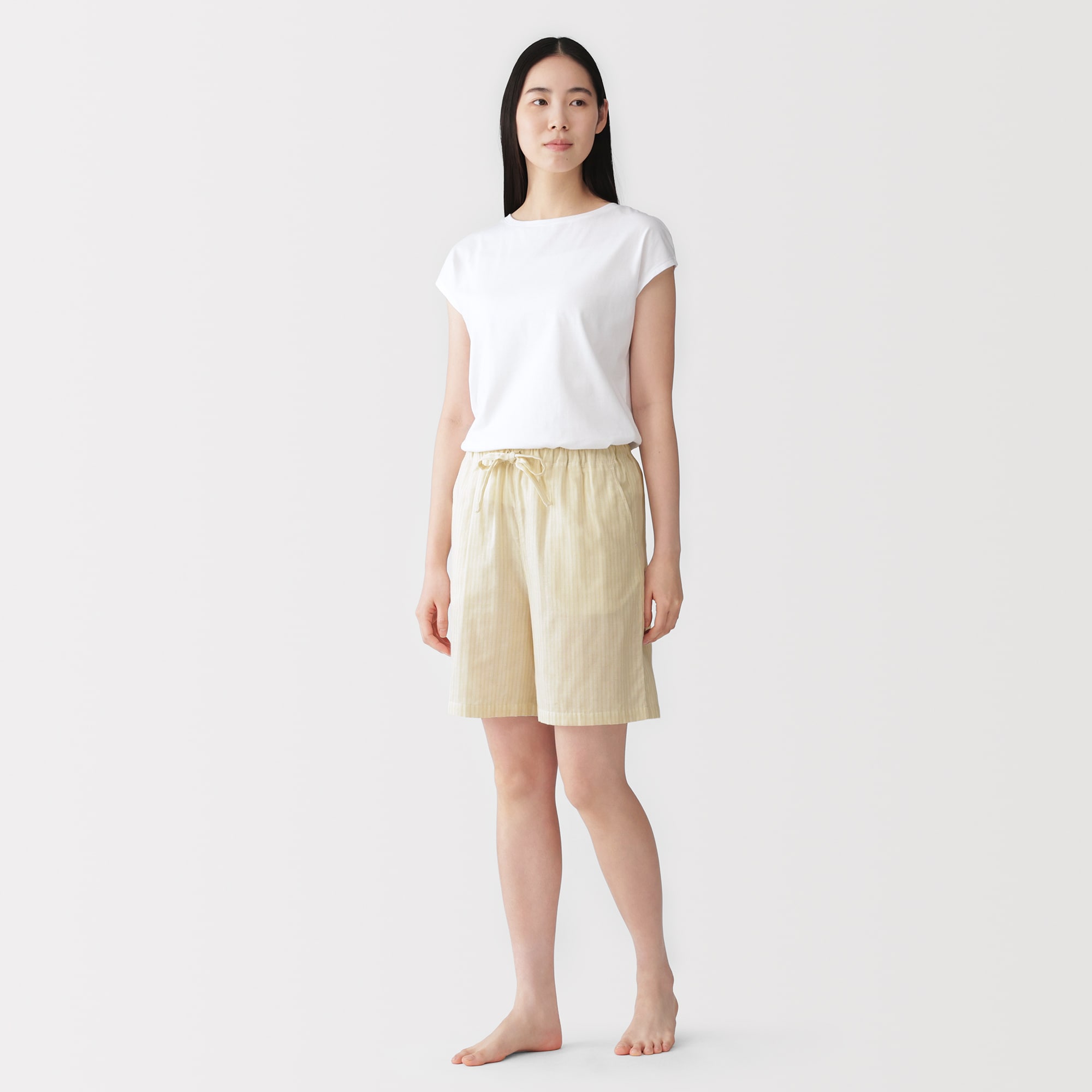 婦人　薄手ガーゼ　ハーフパンツ