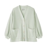 婦人　ざっくり編んだ　長袖カーディガン