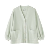 婦人　ざっくり編んだ　長袖カーディガン