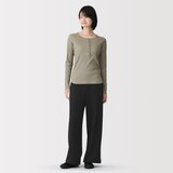 婦人　ざっくり編んだ　ロングパンツ