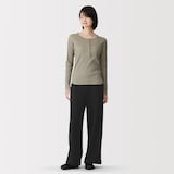 婦人　ざっくり編んだ　ロングパンツ