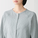 婦人　二重ガーゼ　ドットドビー　長袖パジャマ