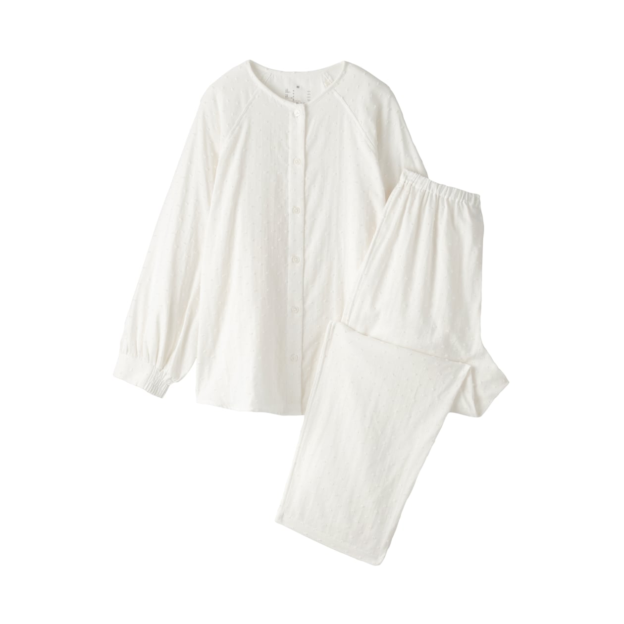 婦人　二重ガーゼ　ドットドビー　長袖パジャマ