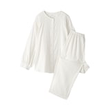 婦人　二重ガーゼ　ドットドビー　長袖パジャマ