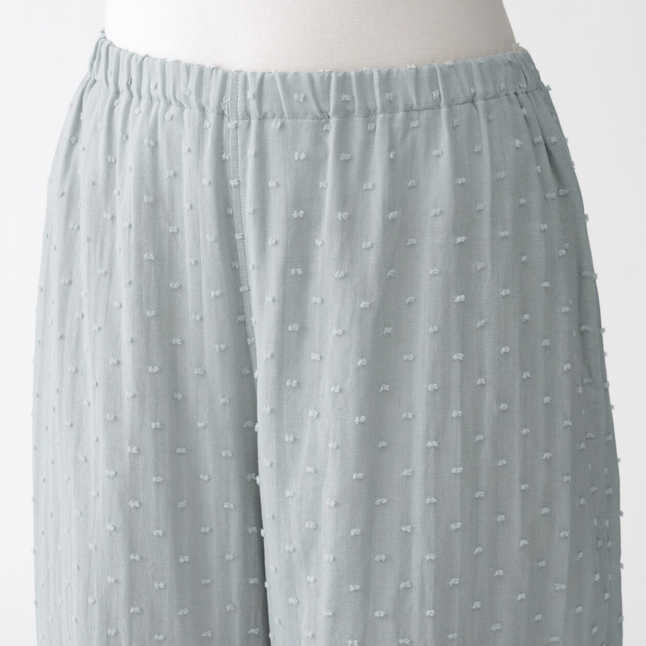 婦人　二重ガーゼ　ドットドビー　長袖パジャマ