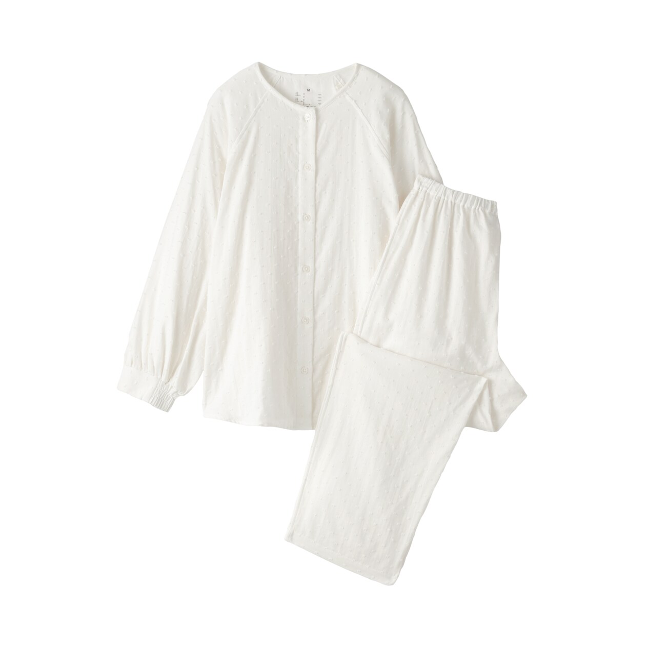 婦人　二重ガーゼ　ドットドビー　長袖パジャマ