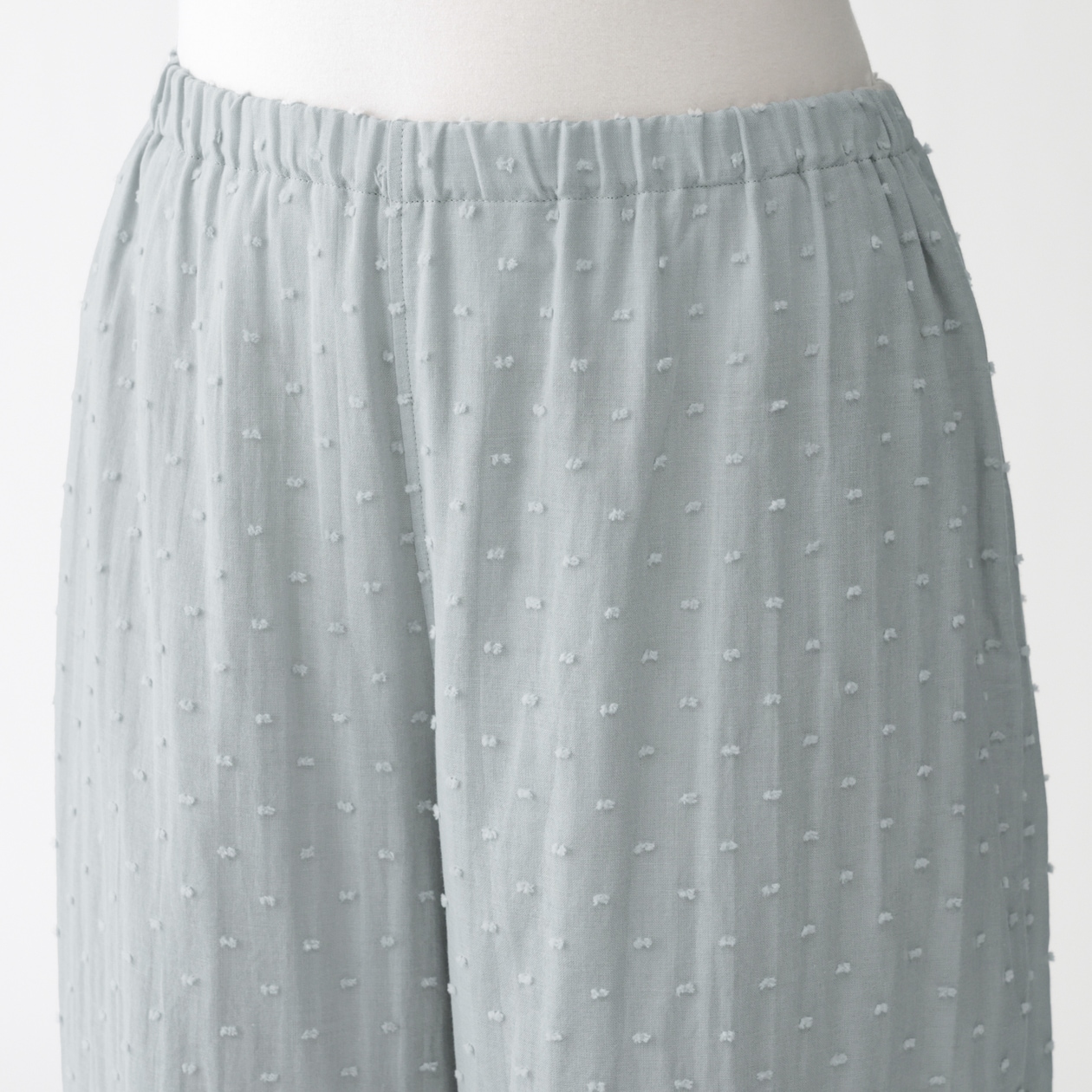 婦人　二重ガーゼ　ドットドビー　長袖パジャマ