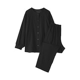 婦人　二重ガーゼ　ドットドビー　長袖パジャマ