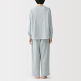 婦人　二重ガーゼ　ドットドビー　長袖パジャマ