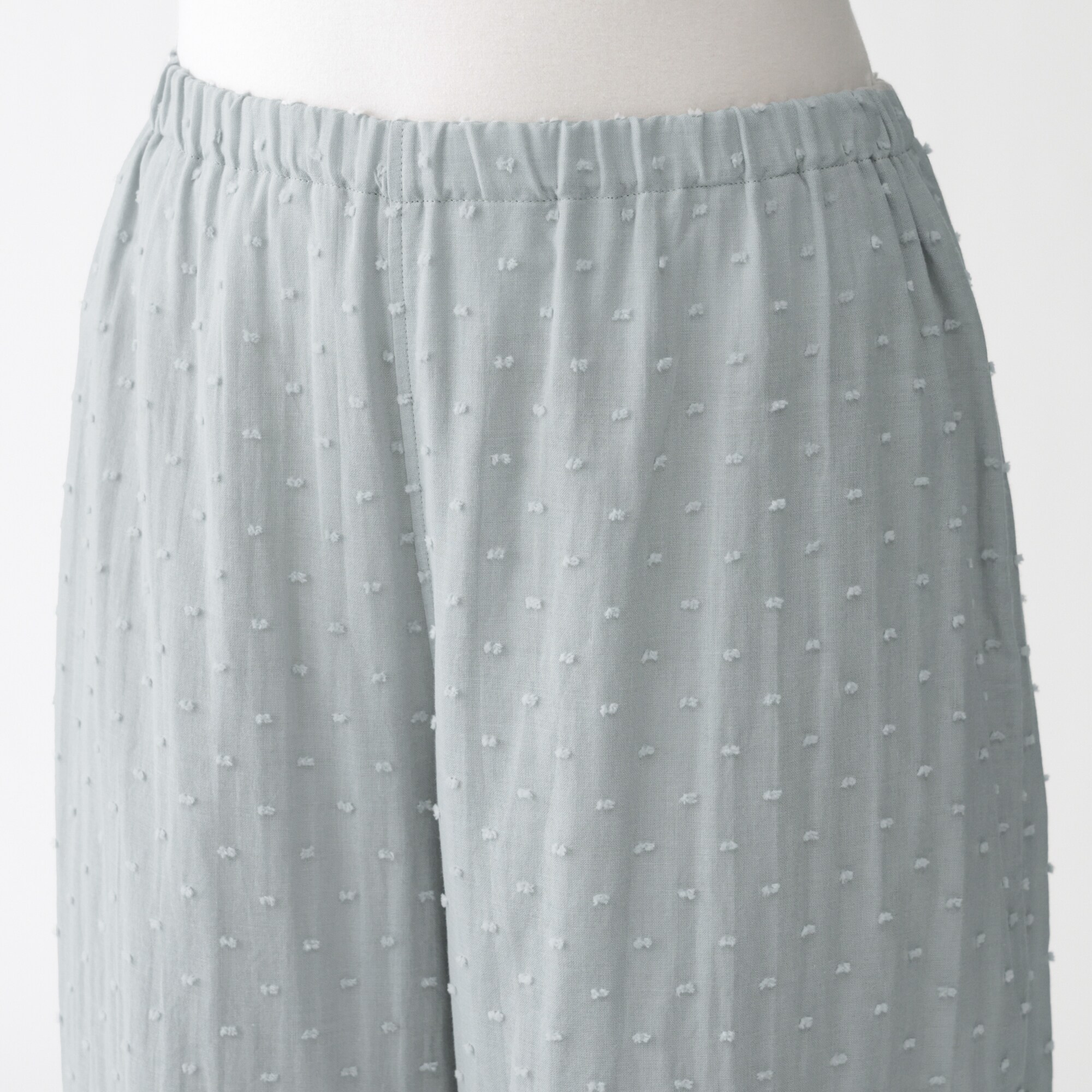 婦人　二重ガーゼ　ドットドビー　長袖パジャマ