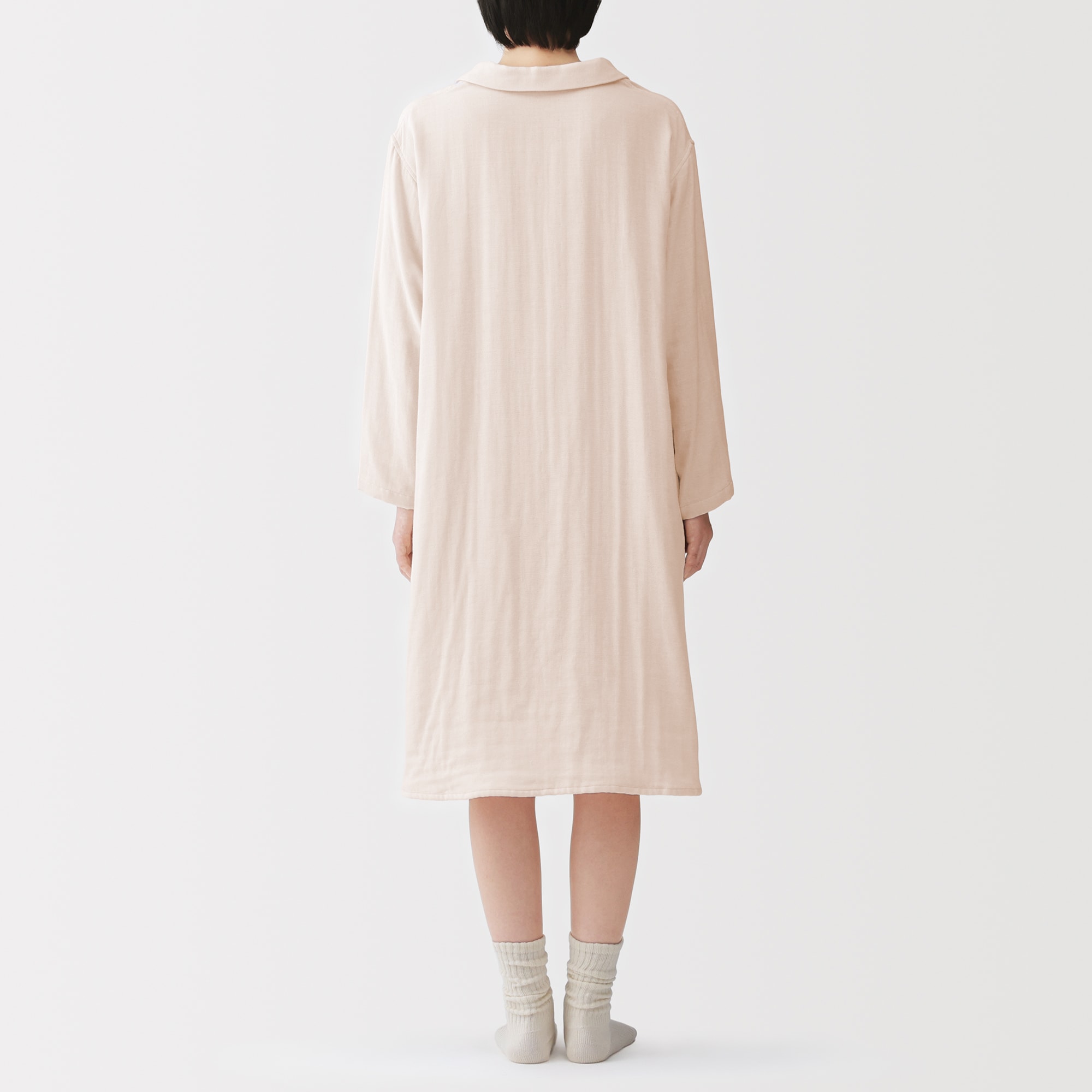 婦人　四重ガーゼ　長袖ワンピース