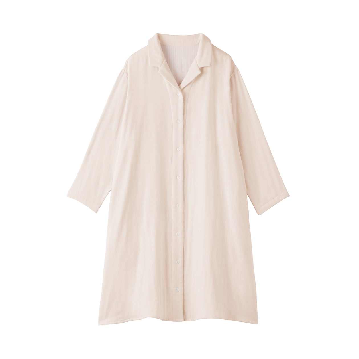 婦人　四重ガーゼ　長袖ワンピース