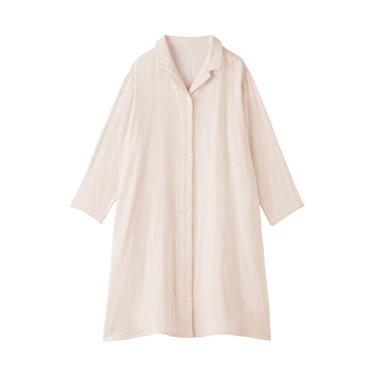 婦人　四重ガーゼ　長袖ワンピース